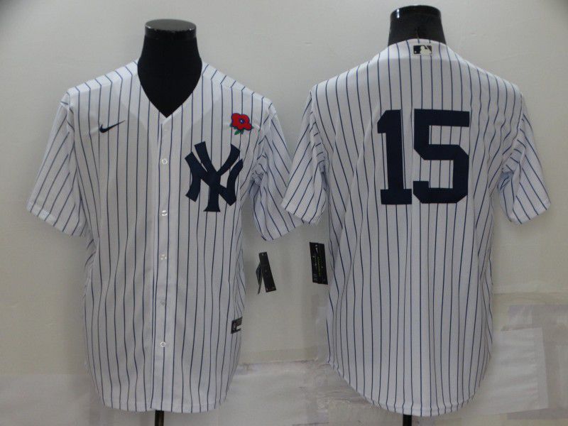 Men New York Yankees #15 No Name White Strip Game 2022 Nike MLB Jersey->new york yankees->MLB Jersey
